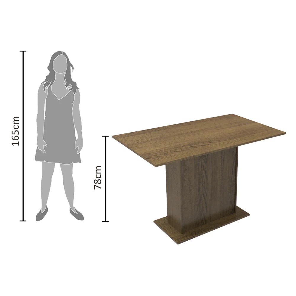 Mesa de Comedor Rectangular con Tapa de Madera 5329 Marrón - Image 3