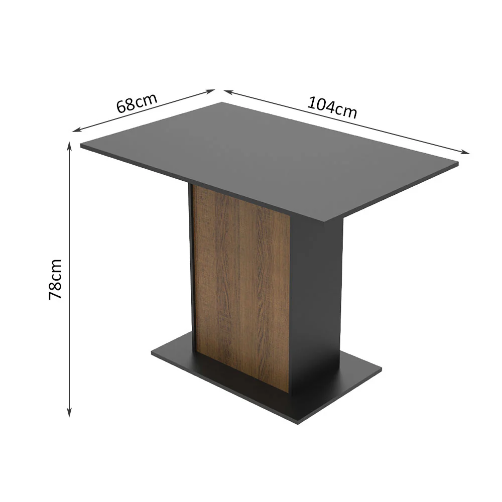 Mesa de Comedor Rectangular con Tapa de Madera 5329 Negro/Marrón - Image 4