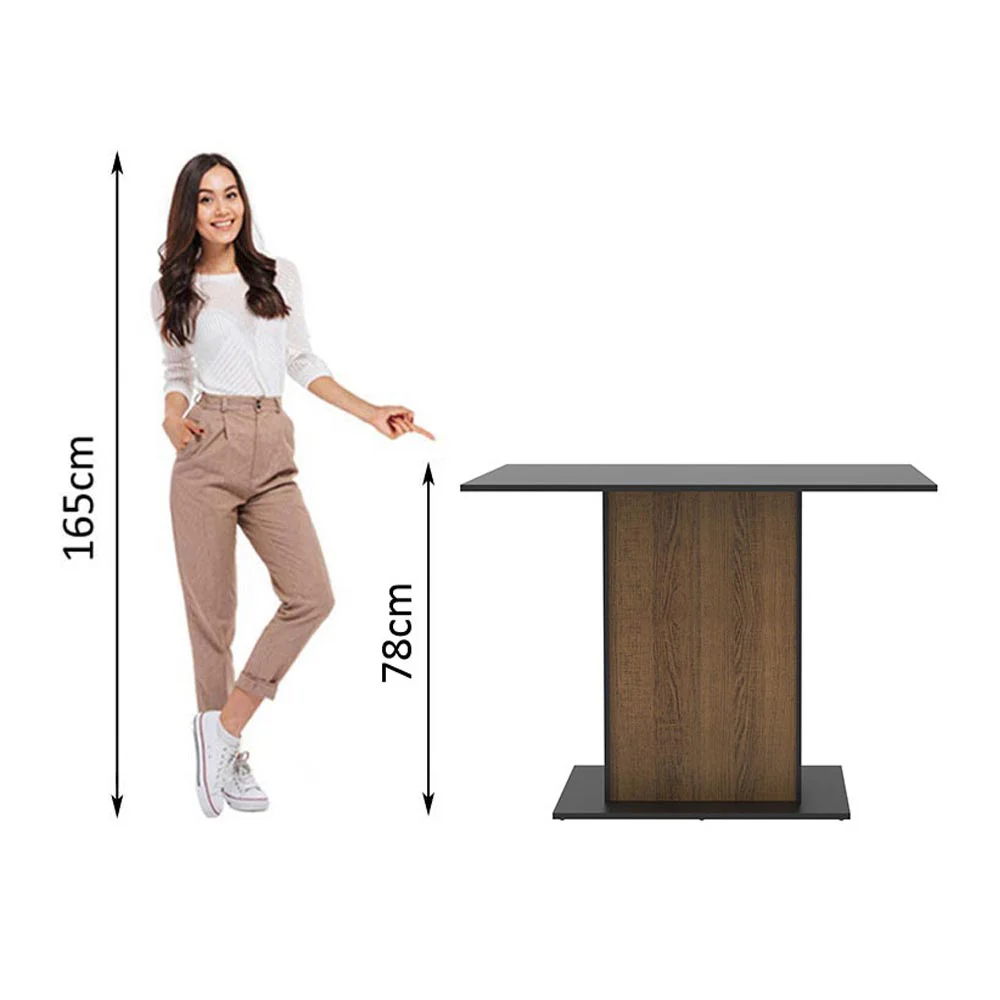Mesa de Comedor Rectangular con Tapa de Madera 5329 Negro/Marrón - Image 5