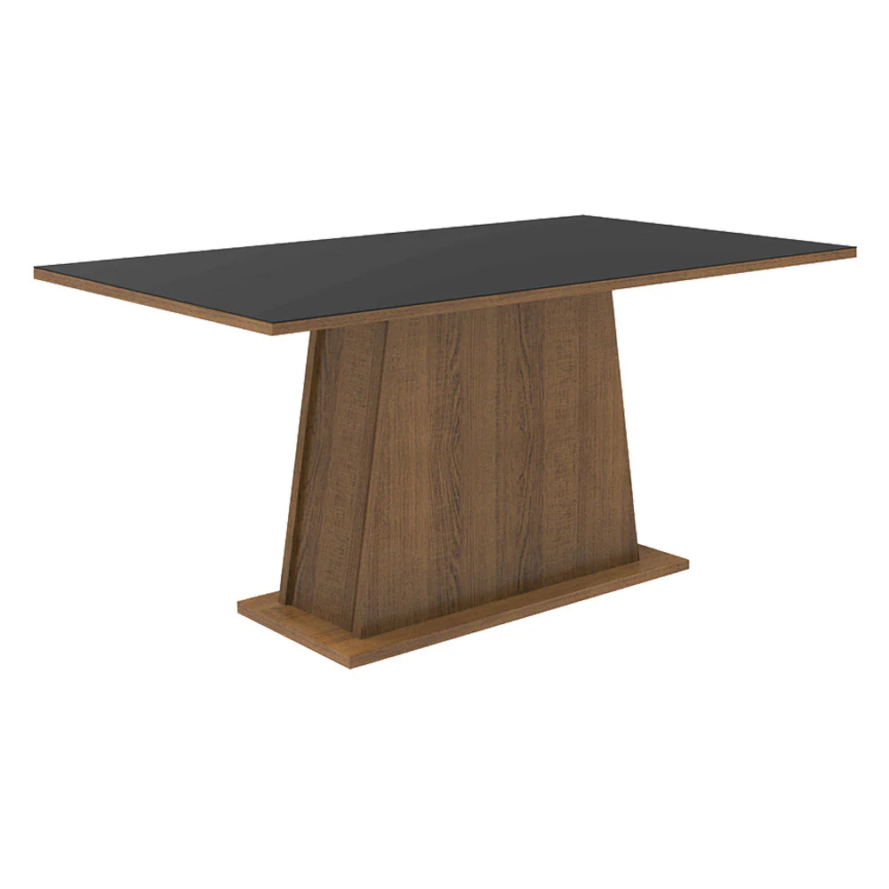 Mesa de Comedor Rectangular con Tapa de Madera 5364 Marrón/Negro