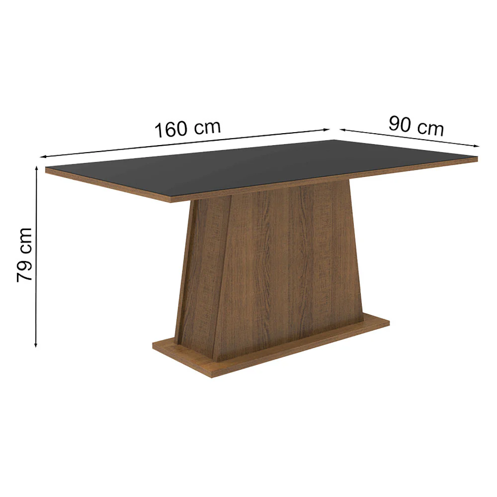 Mesa de Comedor Rectangular con Tapa de Madera 5364 Marrón/Negro - Image 2