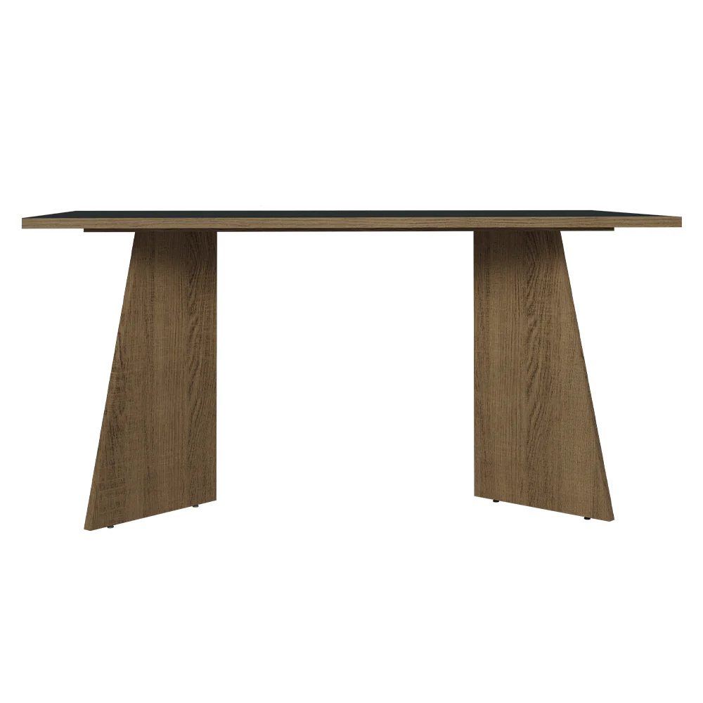 Mesa de Comedor Rectangular con Tapa de Madera 5389 Marrón/Negro - Image 4