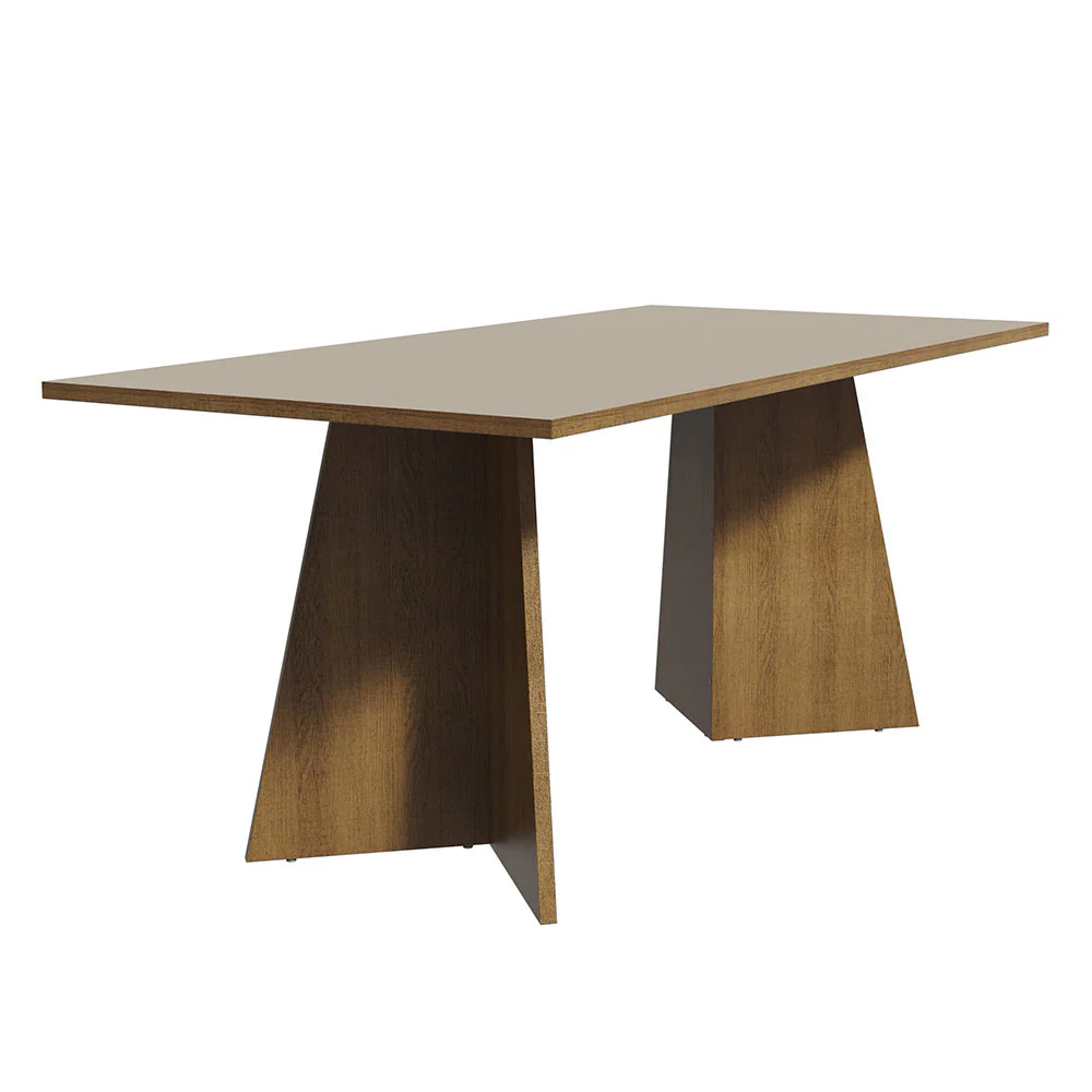 Mesa de Comedor Rectangular con Tapa de Madera Marrón/Crema 5388 - Image 6
