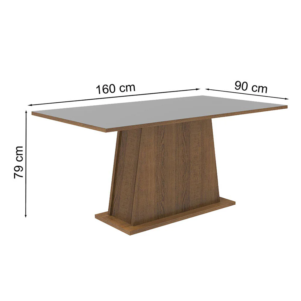 Mesa de Comedor Rectangular con Tapa de madera marrón/Gris 5364 - Image 2