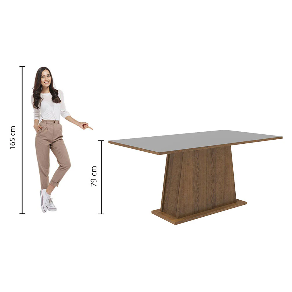 Mesa de Comedor Rectangular con Tapa de madera marrón/Gris 5364 - Image 3
