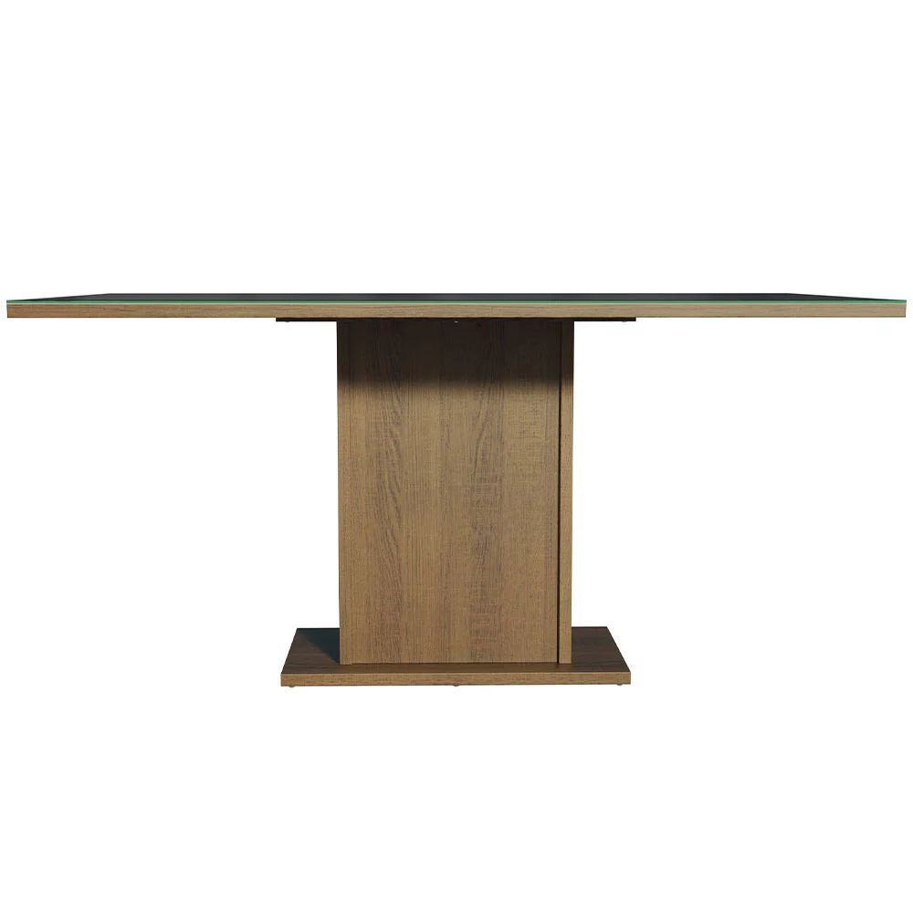 Mesa de Comedor Rectangular con Tapa de Vidrio Marrón/Negro 5275 - Image 3