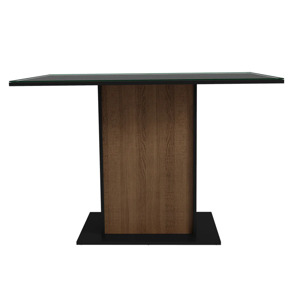 Mesa de Comedor Rectangular con Tapa de Vidrio Marrón/Negro 5329 - Image 5