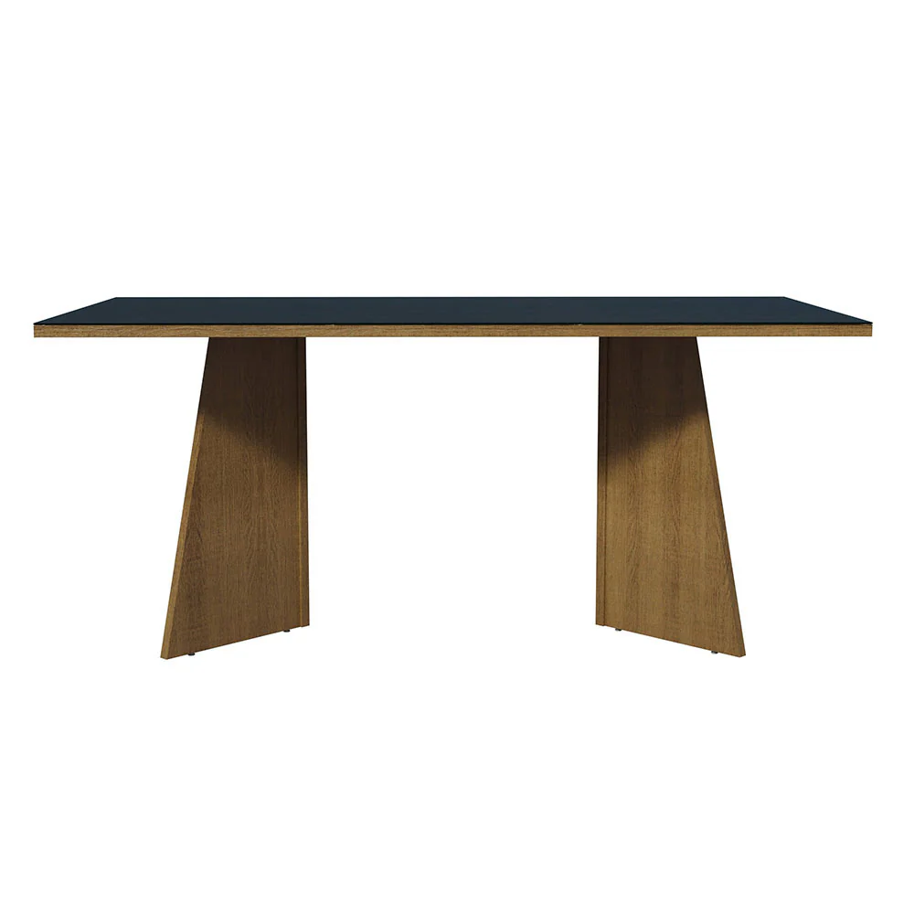 Mesa de Comedor Rectangular con Tapa de Vidrio Marrón/Negro 5388 - Image 3