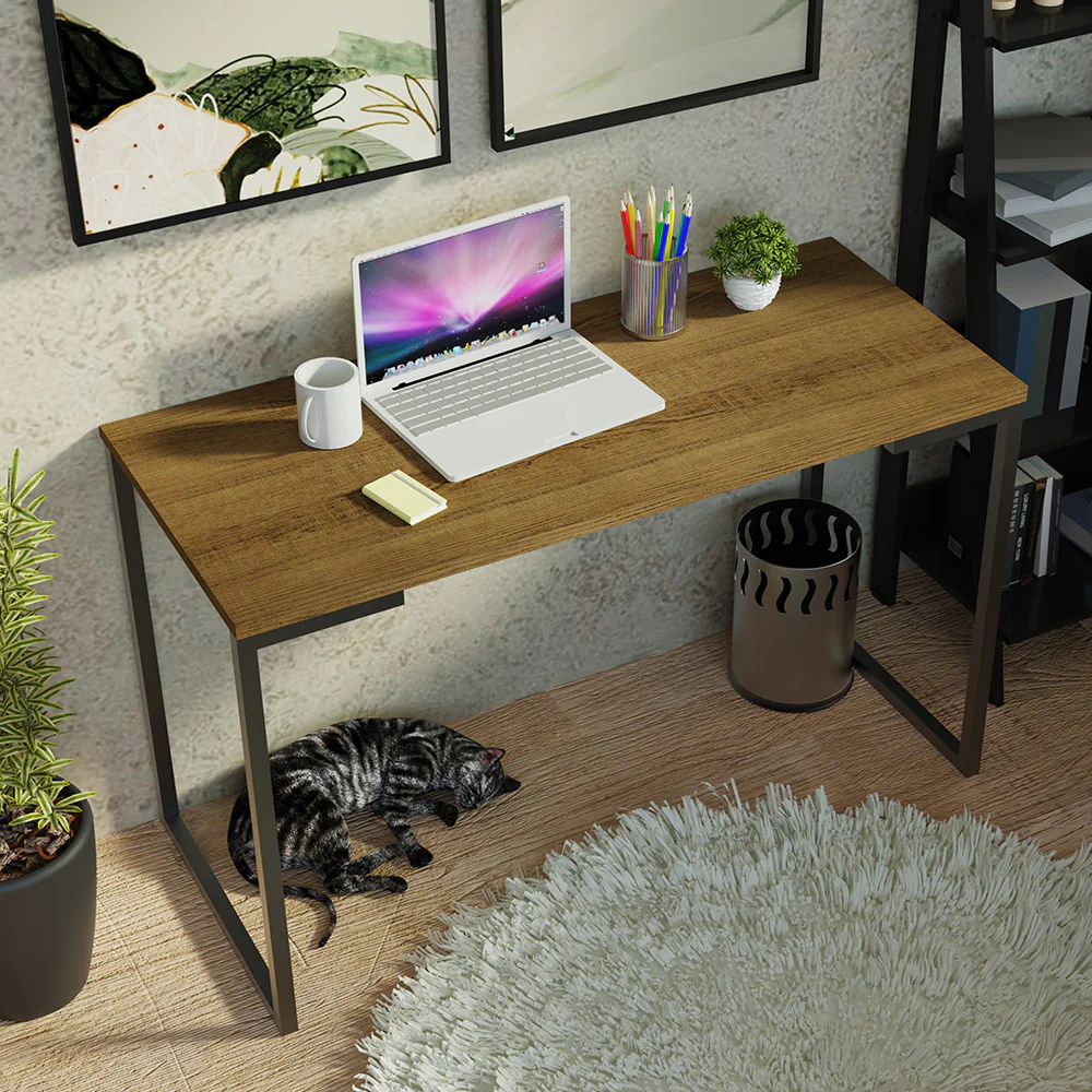 Mesa de Escritorio Industrial 120cm Marrón Madesa - Image 7