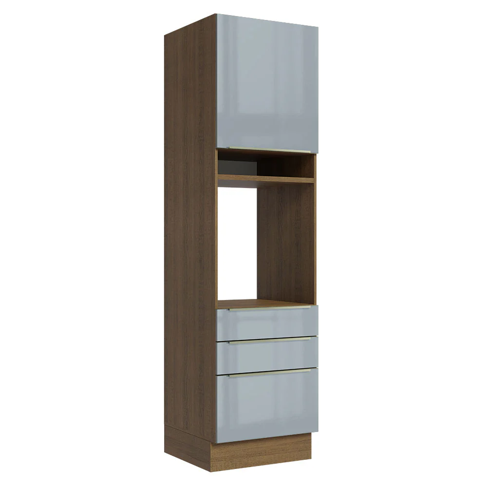 Mueble de cocina para Horno
60 cm 3 Cajones 1 Puerta Lux Marrón/Gris
