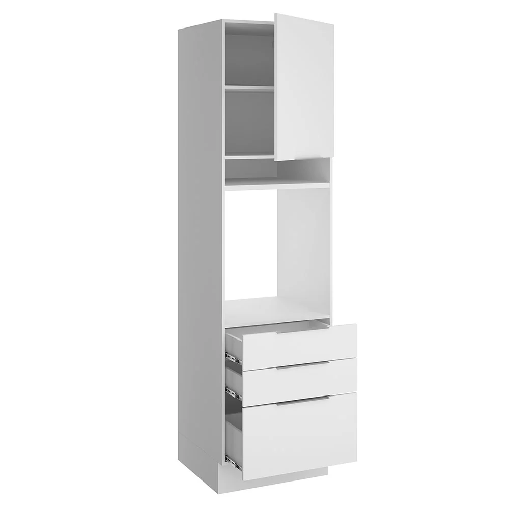 Mueble de Cocina para Horno 60 x 60 cm 1 Puerta 3 Cajones Blanco Stella Madesa - Image 7