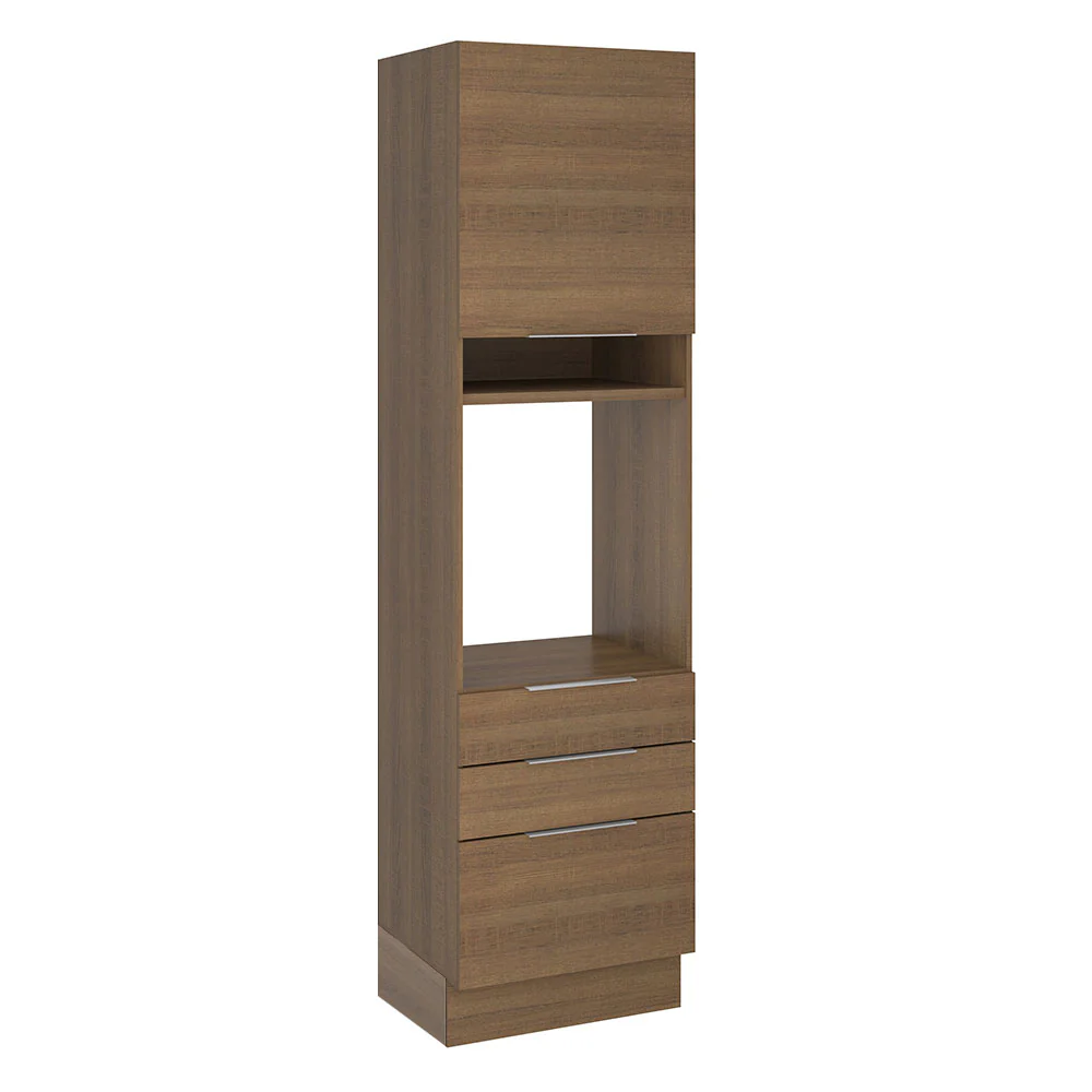 Mueble de Cocina para Horno 60 x 60 cm 1 Puerta 3 Cajones Marrón Stella Madesa
