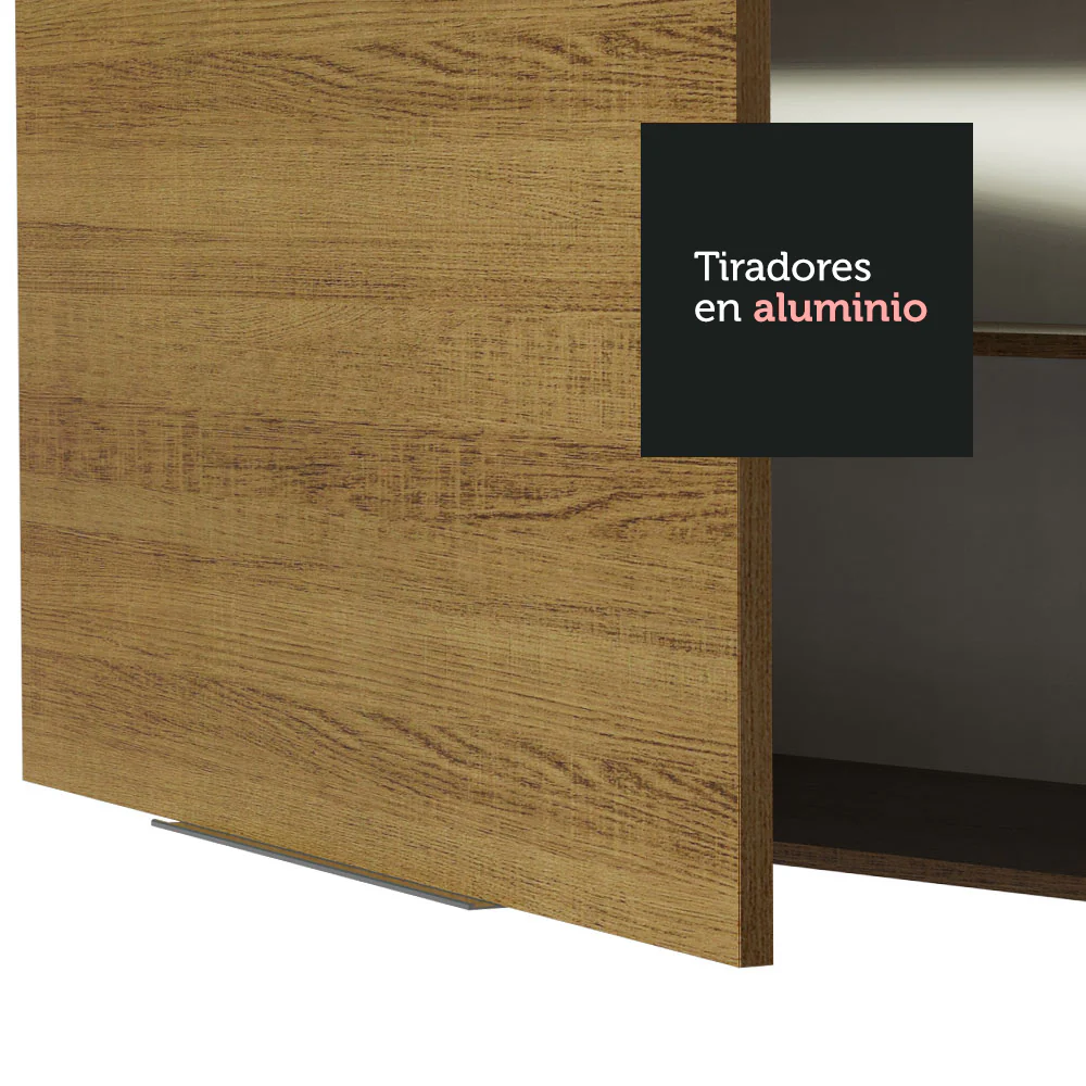 Mueble de Cocina para Horno 60 x 60 cm 1 Puerta 3 Cajones Marrón Stella Madesa - Image 4