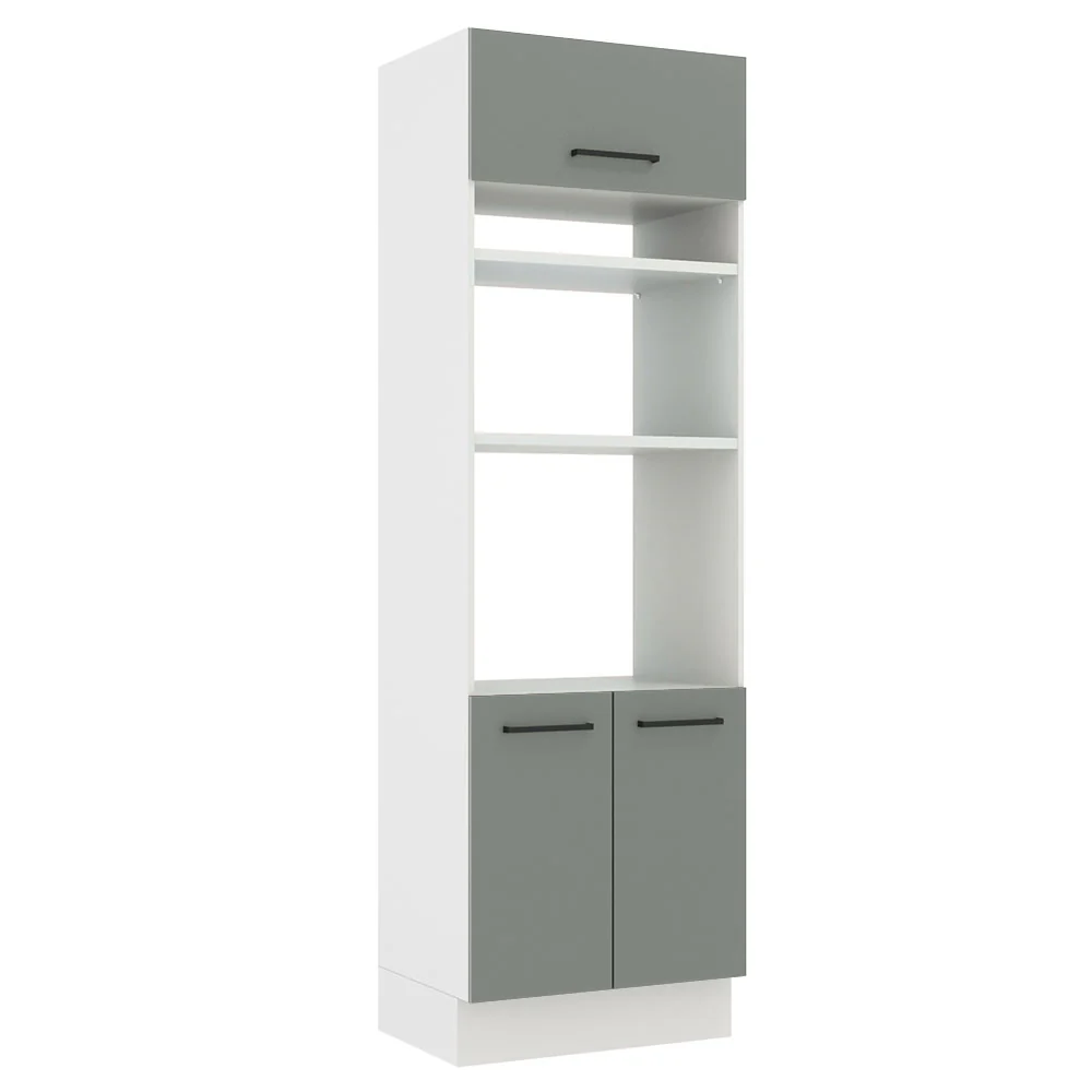Mueble de Cocina para Horno 70 x 60 cm 3 Puertas Blanco/Gris Agata Madesa