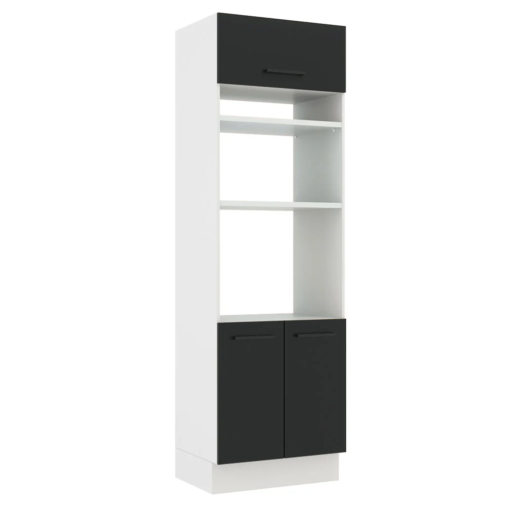 Mueble de Cocina para Horno 70 x 60 cm 3 Puertas Blanco/Negro Agata Madesa