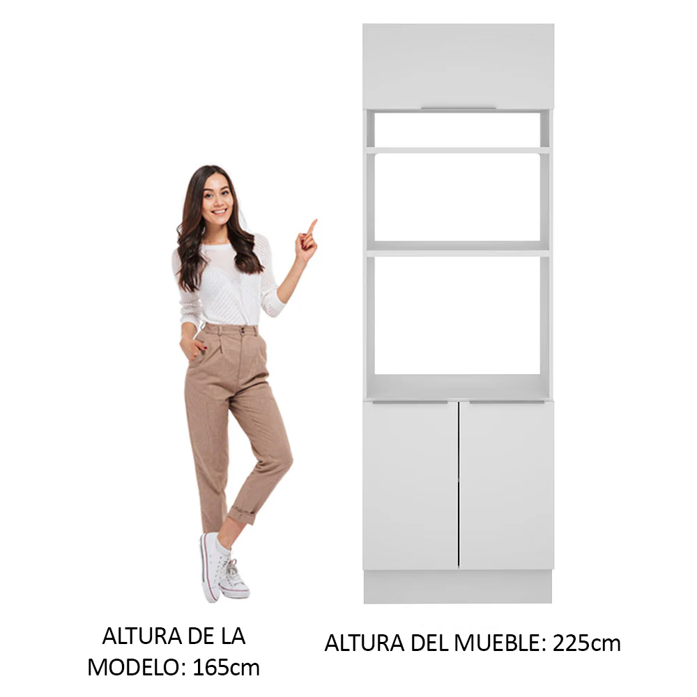 Mueble de Cocina para Horno 70 x 60 cm 3 Puertas Blanco Stella Madesa - Image 3