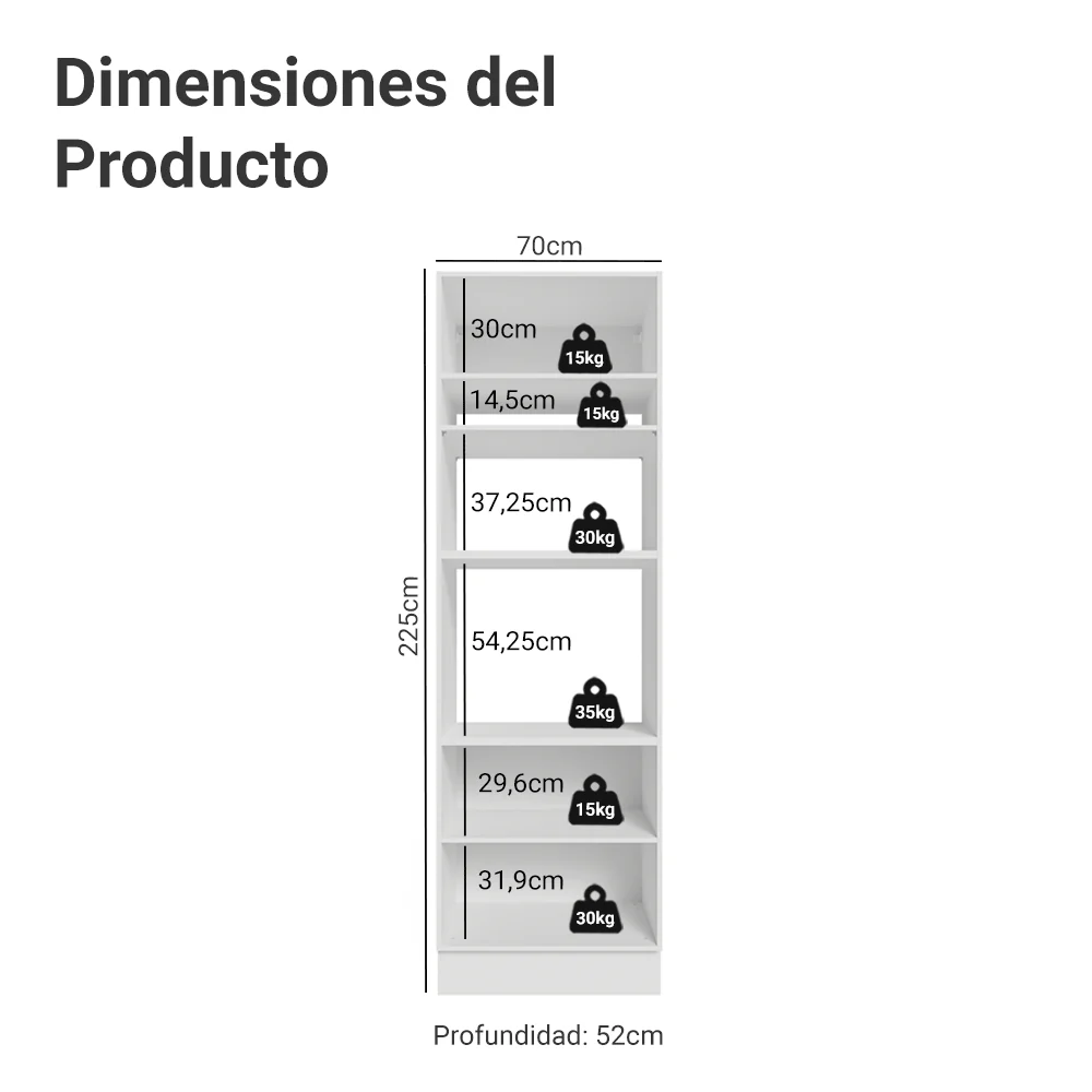 Mueble de cocina para Horno/ microondas 70 cm 3 Puertas Blanco Vik Madesa - Image 2