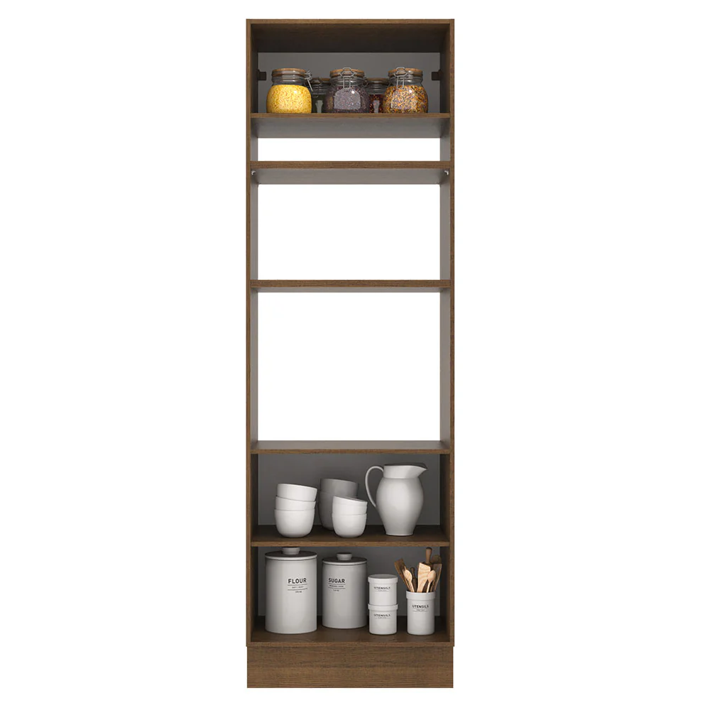 Mueble de cocina para Horno/ Microondas 70 cm Sin cajones 3 Puertas Agata Marrón/Crema - Image 6