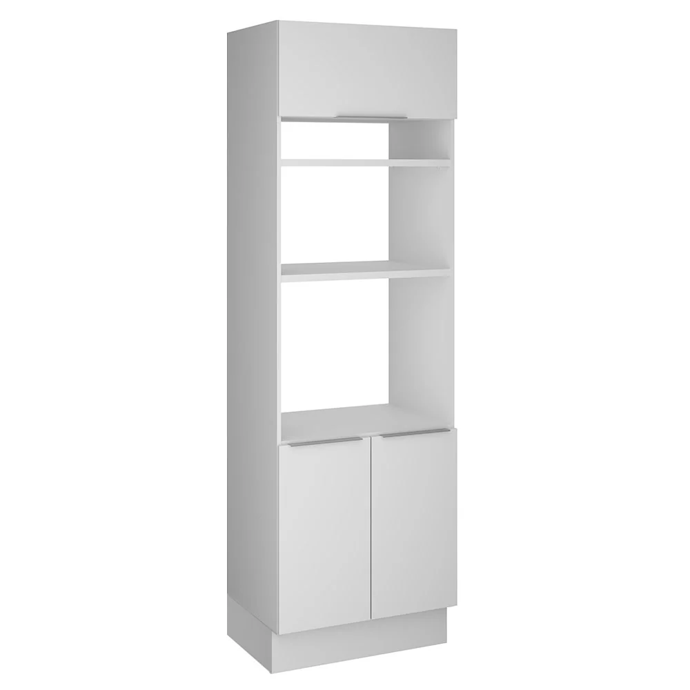 Mueble de cocina para Horno/ Microondas 70 cm Sin cajones 3 Puertas Stella Blanco