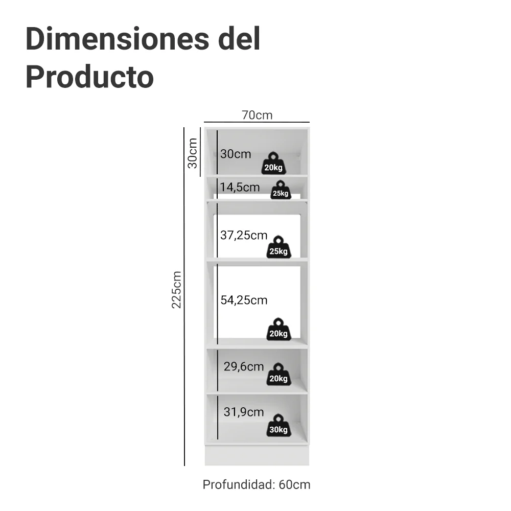 Mueble de cocina para Horno/Microondas 70 x 60 cm 3 Puertas Blanco/Crema Vik Madesa - Image 2