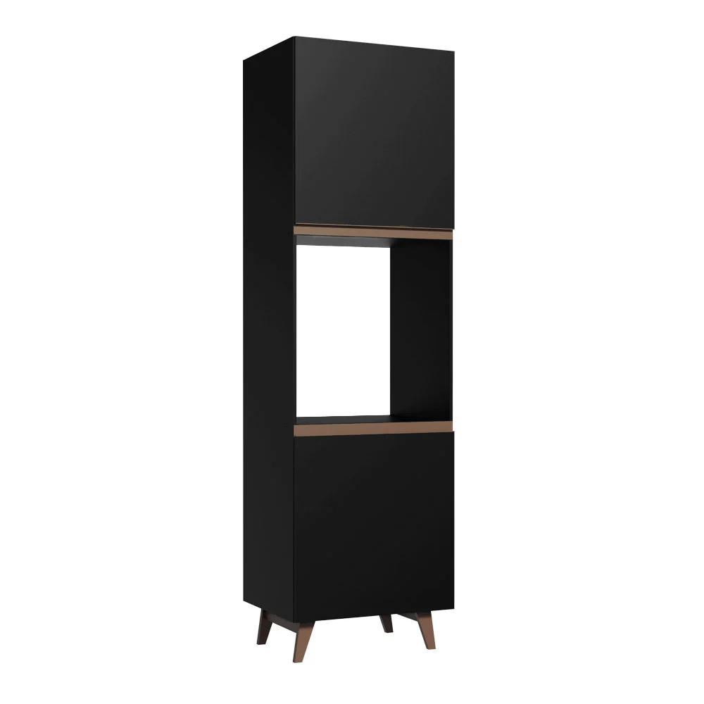 Mueble de cocina para Horno/Microondas Madesa Reims 60 cm 2 Puertas Negro