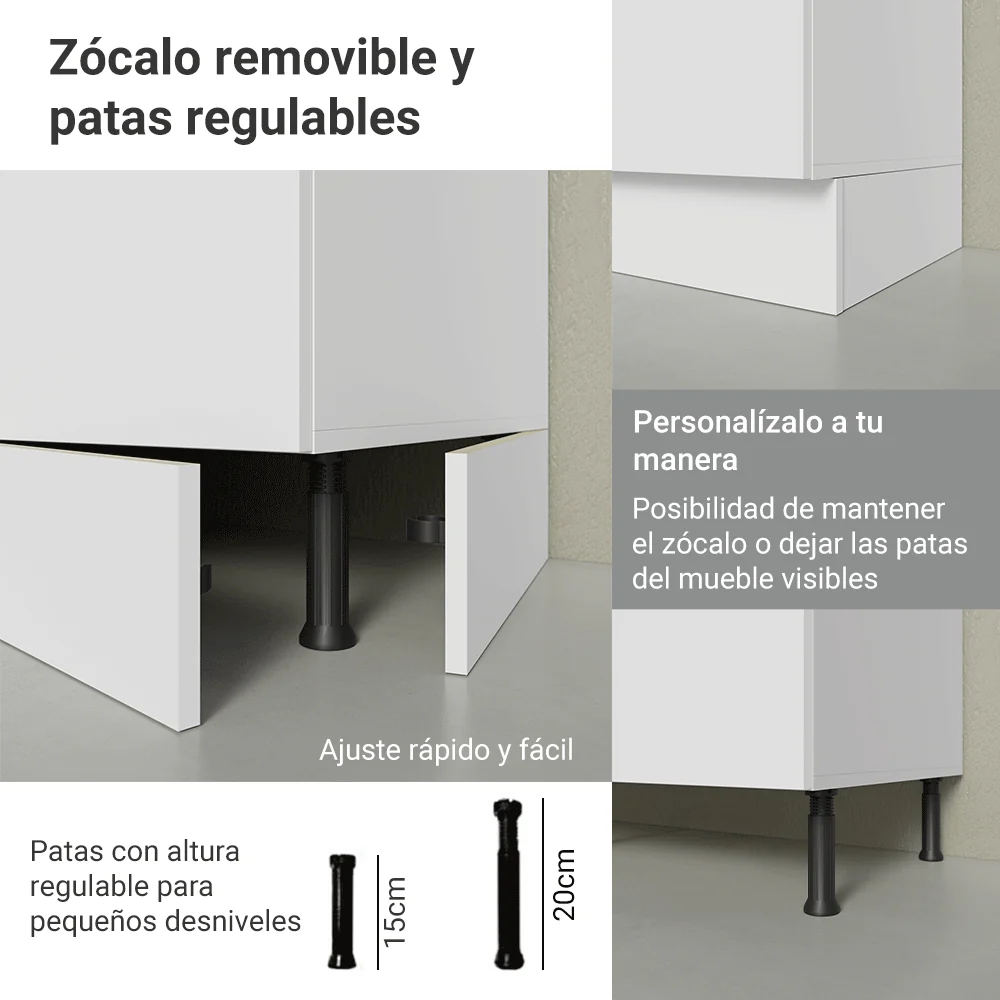 Mueble de Cocina para Horno Para 2 Hornos 100% MDF Blanco Smart Madesa - Image 8