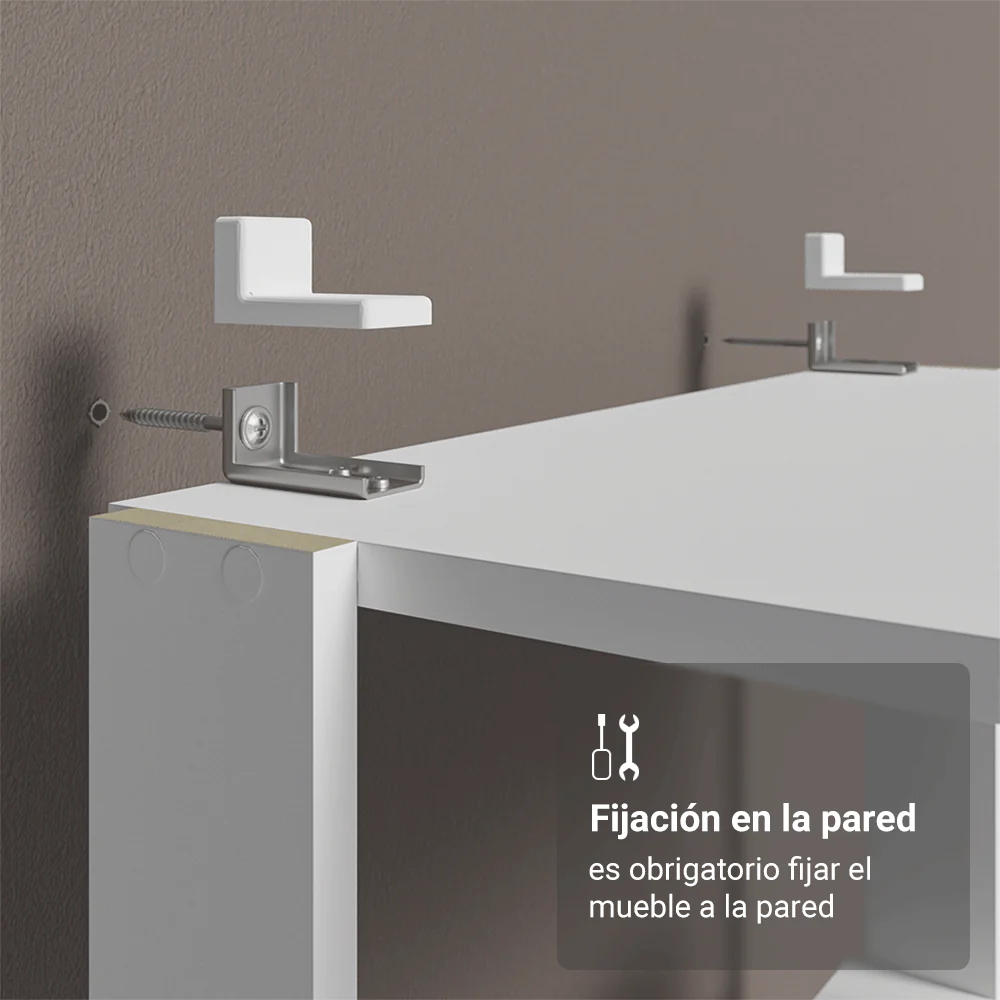 Mueble/Estante de Oficina Multiusos, 59 cm, 5 Baldas, Blanco - Image 4