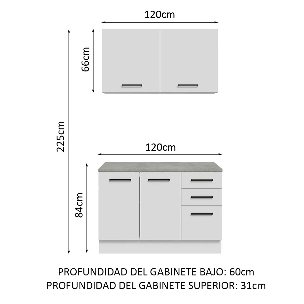 Mueble Integral Multiuso Garaje 120cm Blanco - Image 2