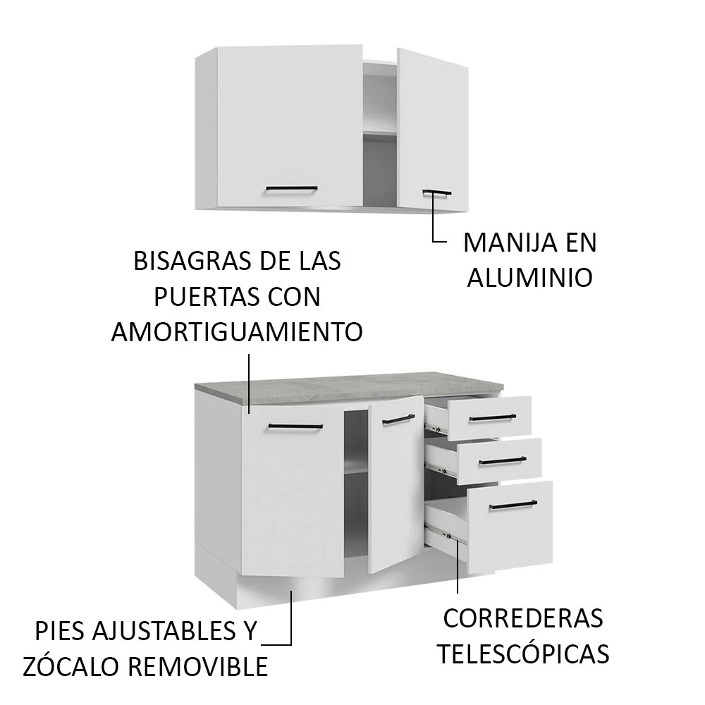 Mueble Integral Multiuso Garaje 120cm Blanco - Image 5