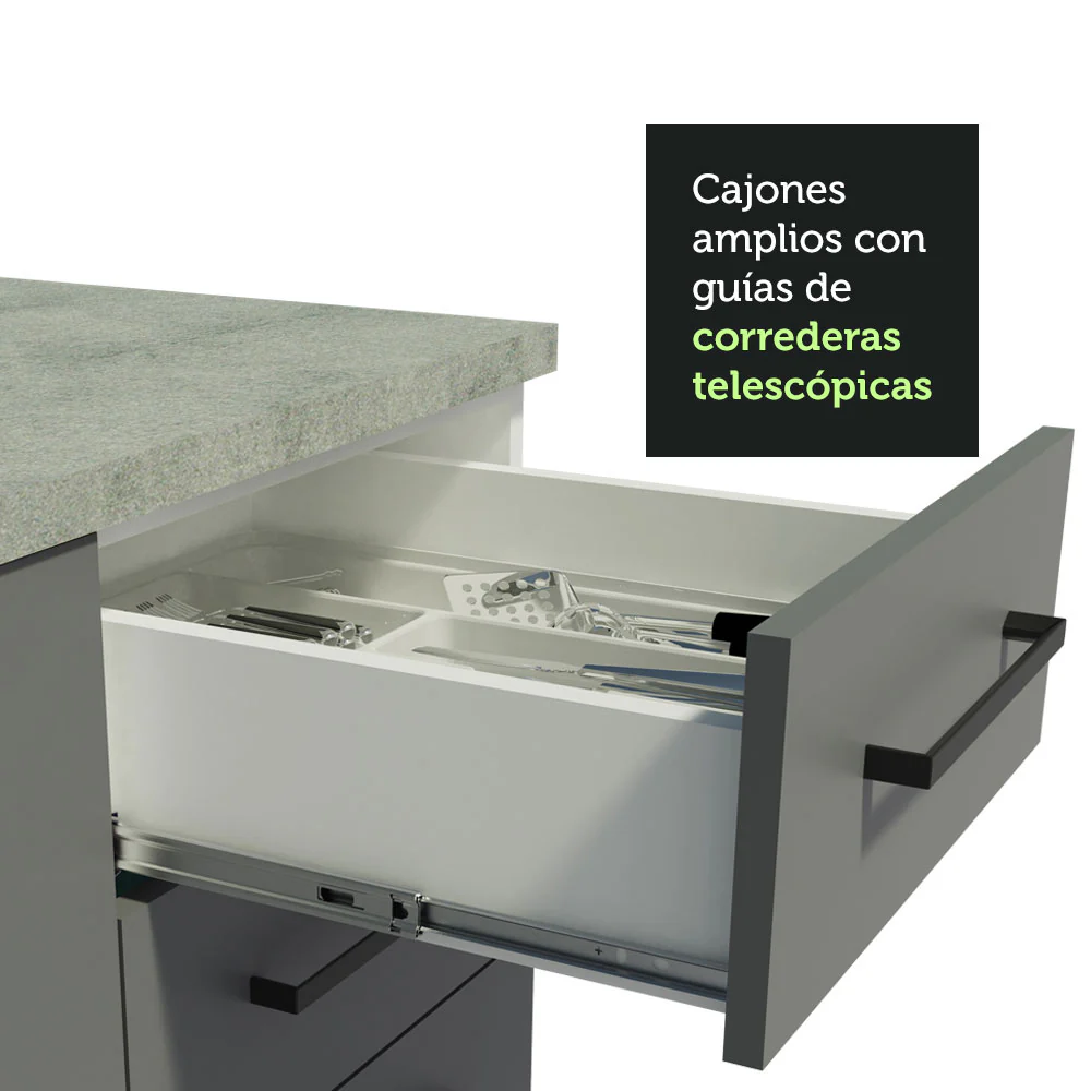 Mueble Integral Multiuso Garaje 120cm Blanco/Gris - Image 7