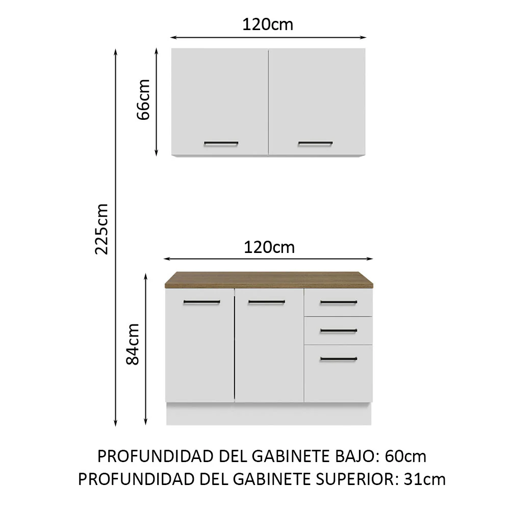 Mueble Integral Multiuso Garaje 120cm Blanco/Marrón - Image 2