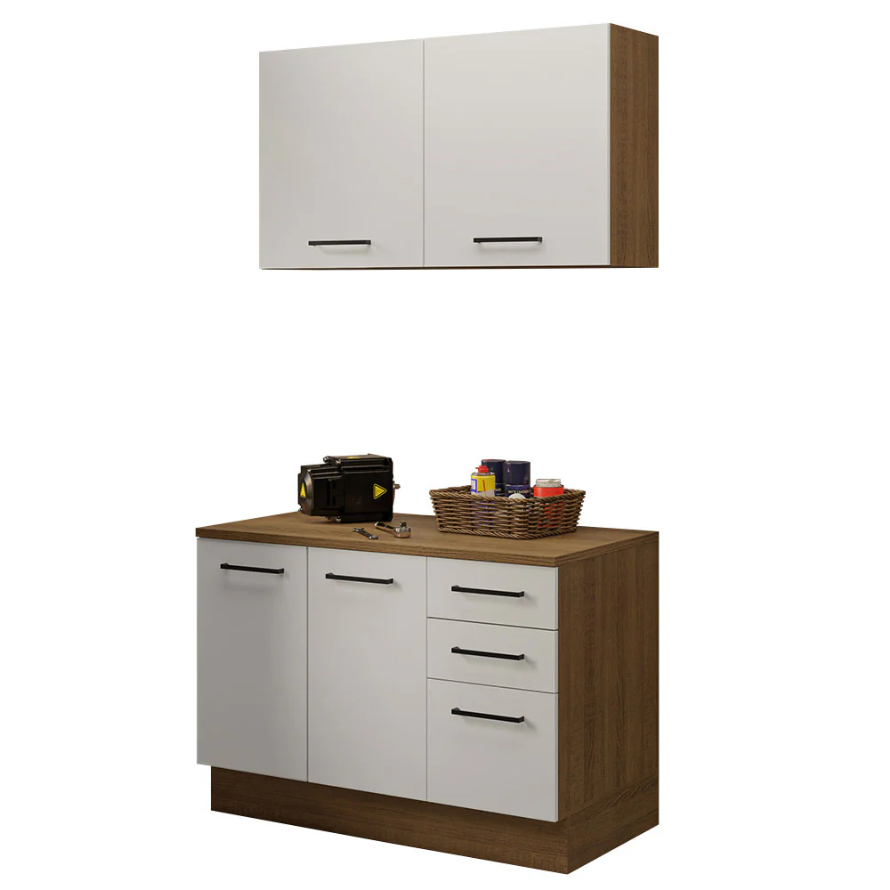Mueble Integral Multiuso Garaje 120cm Marrón/Blanco - Image 3