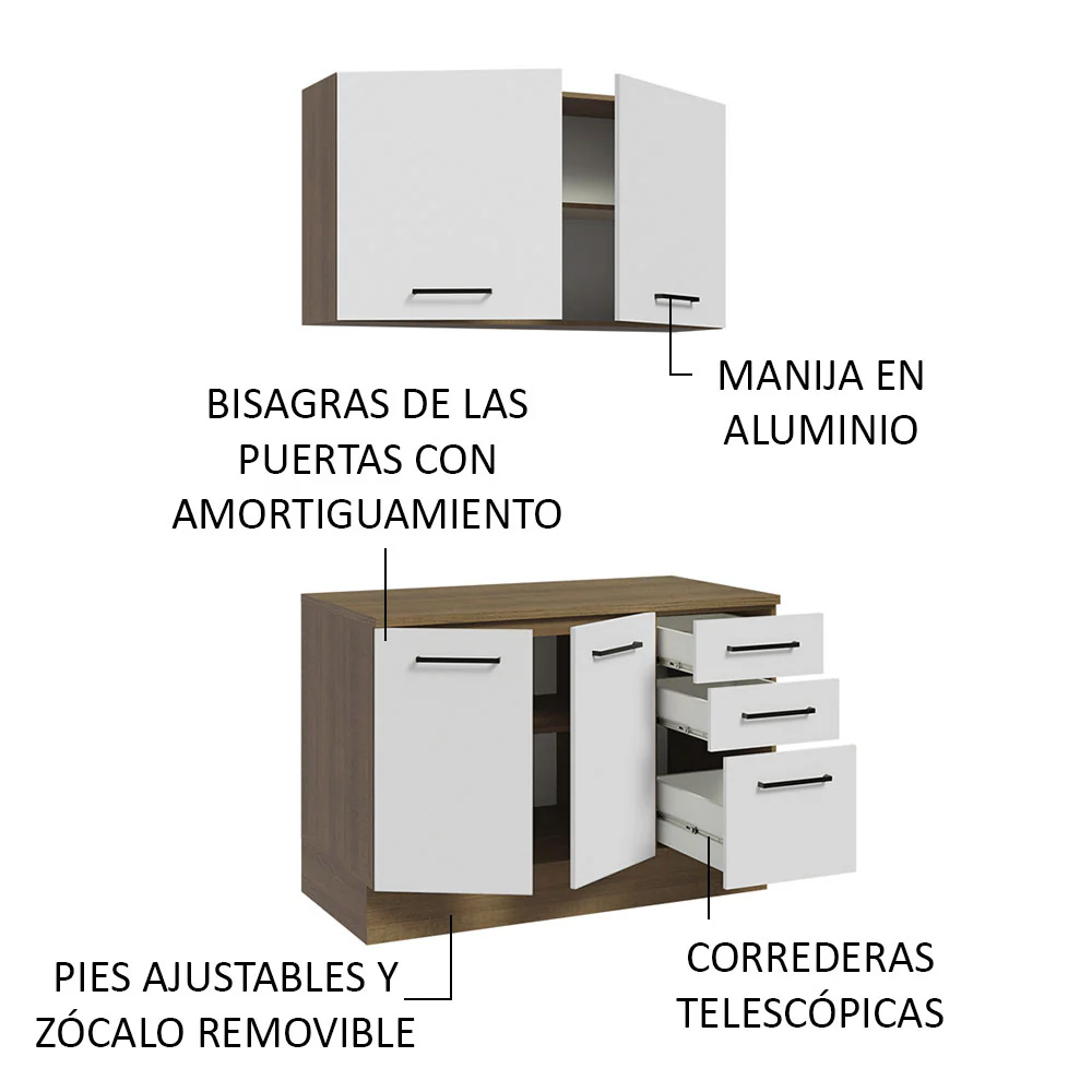 Mueble Integral Multiuso Garaje 120cm Marrón/Blanco - Image 5