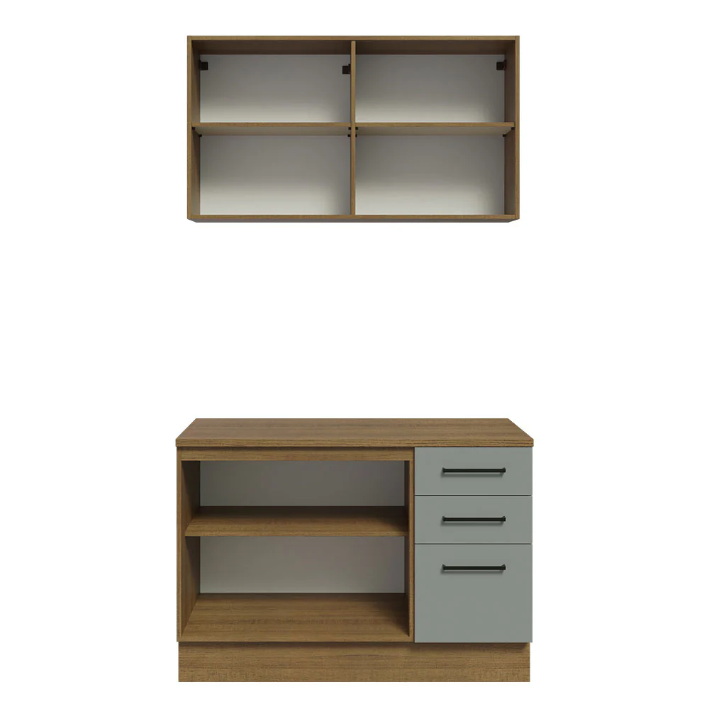 Mueble Integral Multiuso Garaje 120cm Marrón/Gris - Image 3