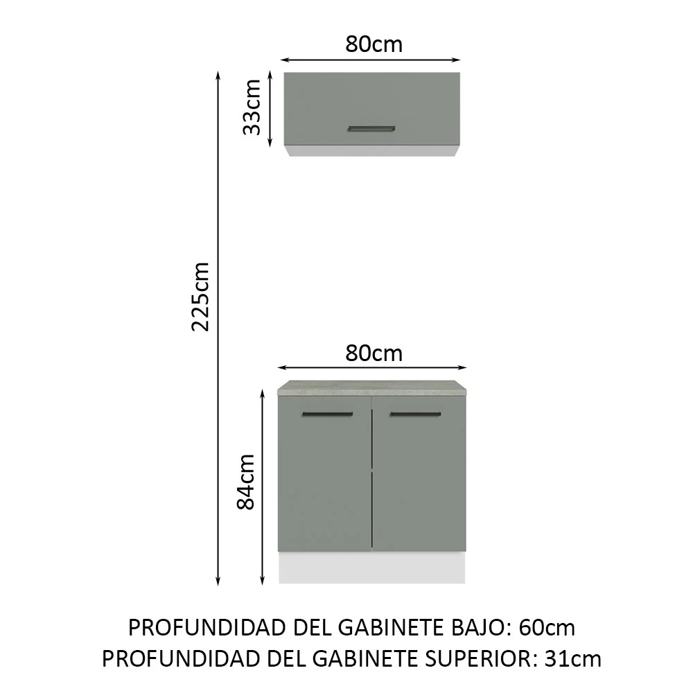 Mueble Integral Multiuso Garaje 80cm Blanco/Gris Agata - Image 2