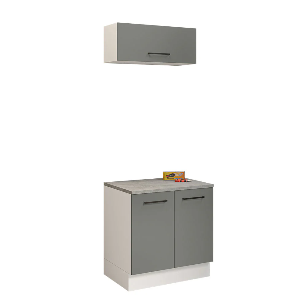 Mueble Integral Multiuso Garaje 80cm Blanco/Gris Agata - Image 3