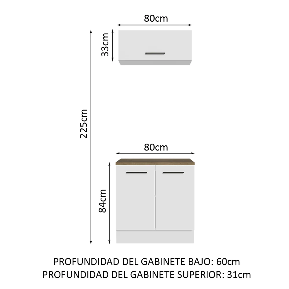 Mueble Integral Multiuso Garaje 80cm Blanco/Marrón - Image 2