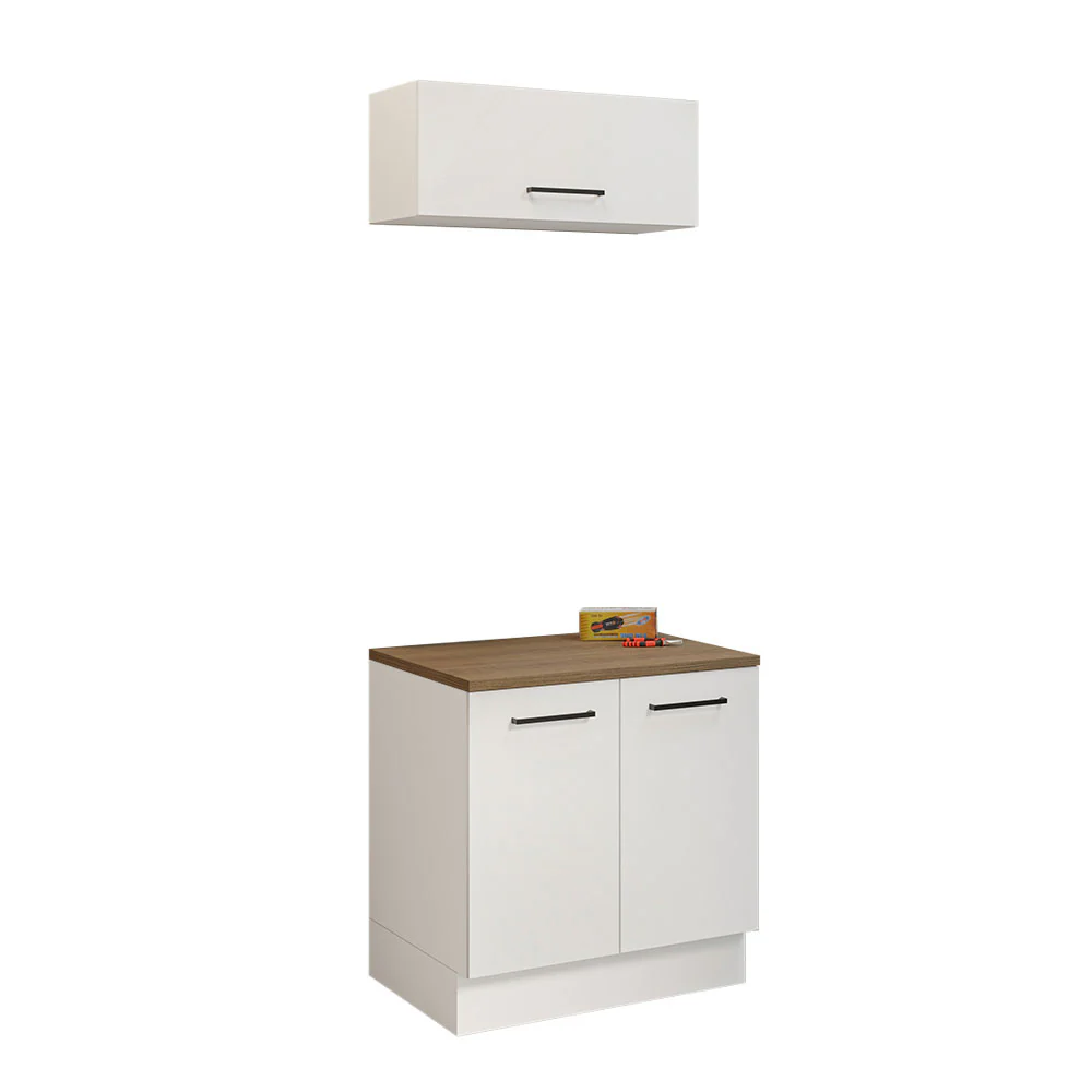 Mueble Integral Multiuso Garaje 80cm Blanco/Marrón - Image 3