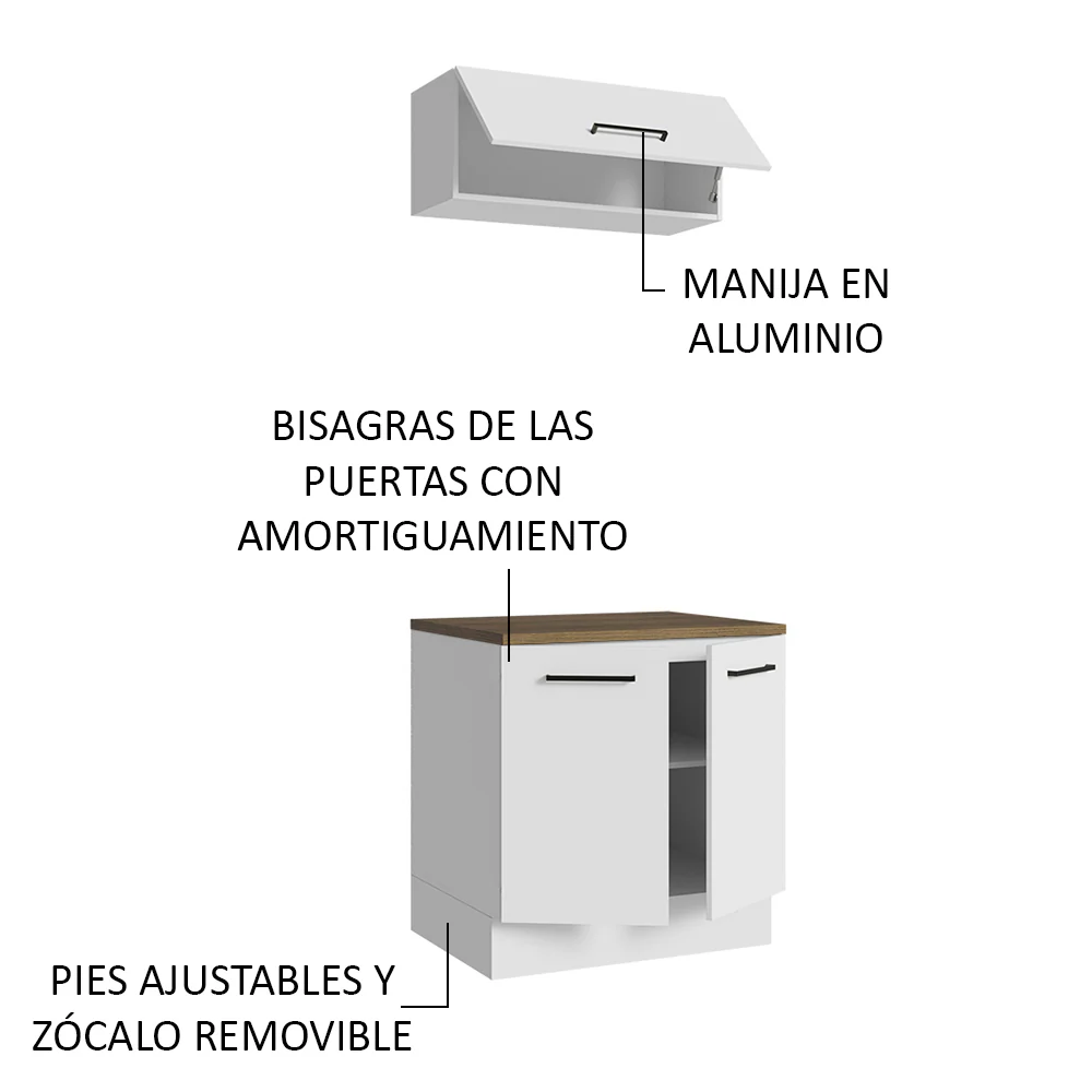Mueble Integral Multiuso Garaje 80cm Blanco/Marrón - Image 5