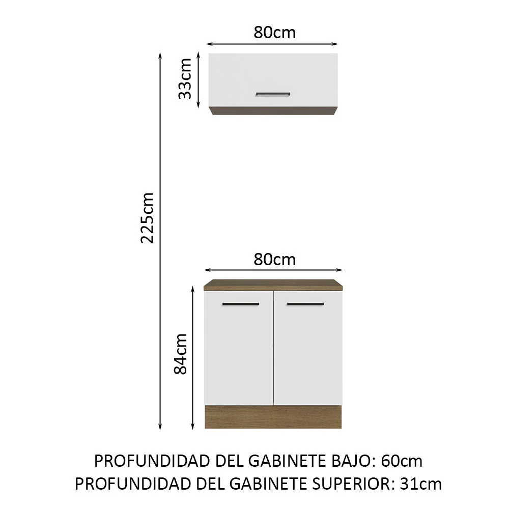 Mueble Integral Multiuso Garaje 80cm Marrón/Blanco - Image 2