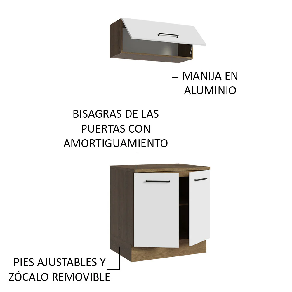 Mueble Integral Multiuso Garaje 80cm Marrón/Blanco - Image 5
