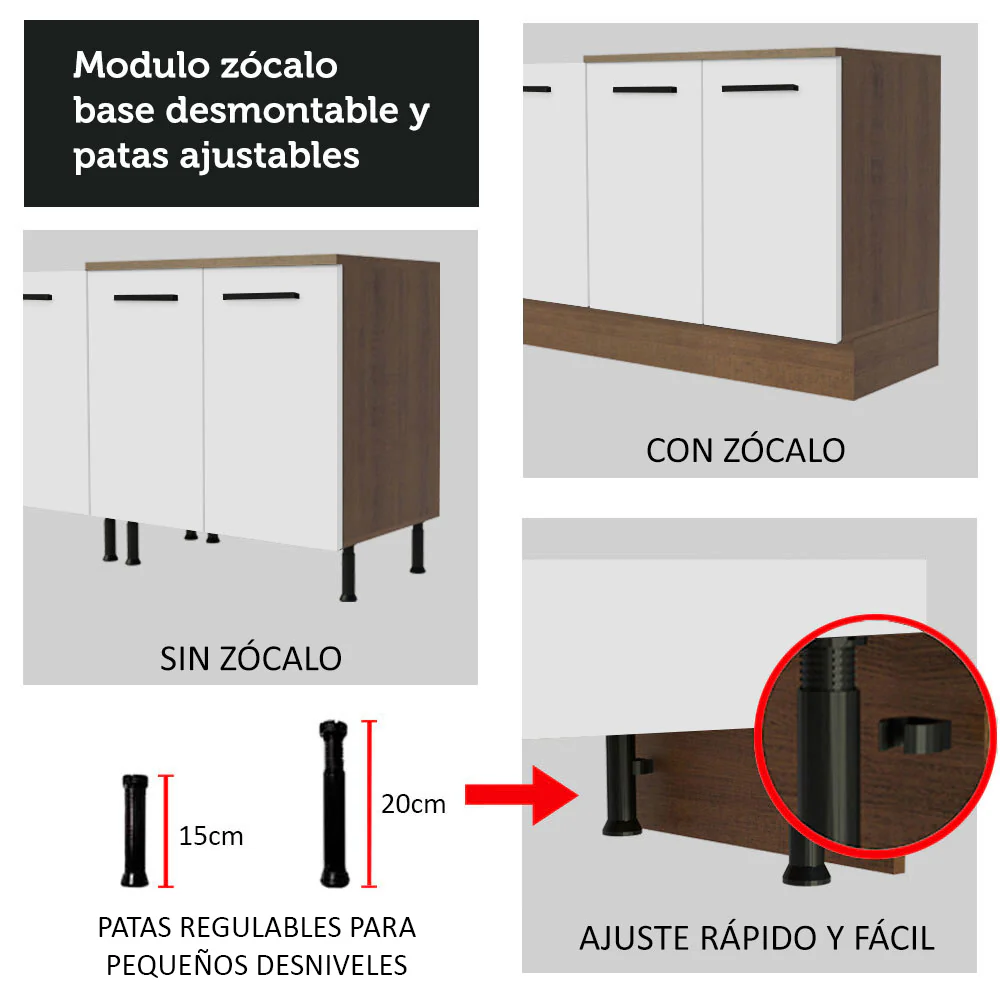 Mueble Integral Multiuso Garaje 80cm Marrón/Blanco - Image 8