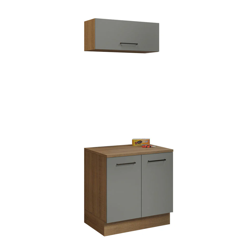 Mueble Integral Multiuso Garaje 80cm Marrón/Gris Agata - Image 3