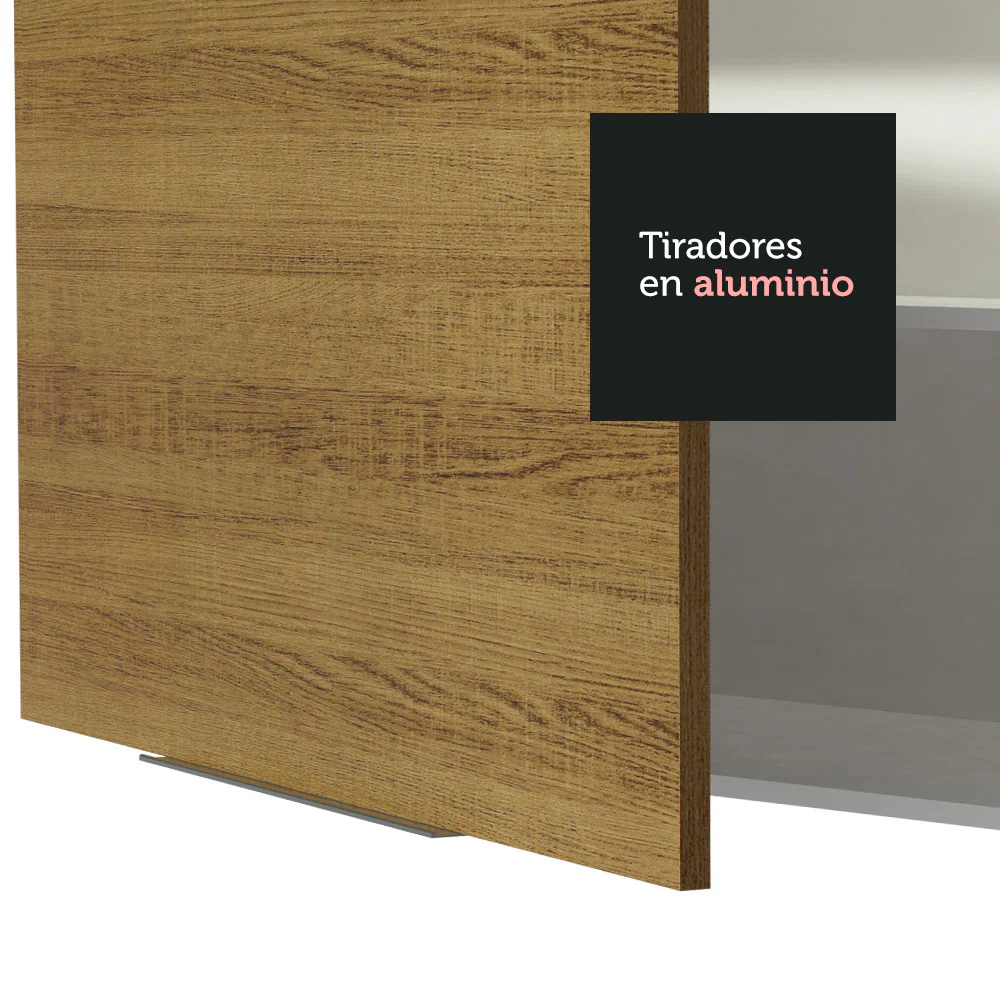 Mueble para Empotrar Heladera 1 Puerta Abatible Blanco/Marrón Stella Madesa - Image 4