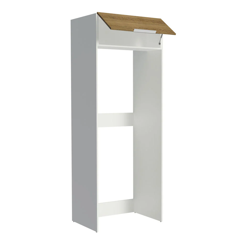 Mueble para Empotrar Heladera 1 Puerta Abatible Blanco/Marrón Stella Madesa - Image 7