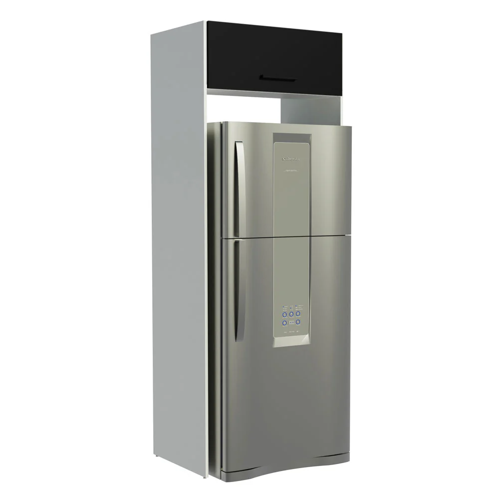 Mueble para Empotrar Heladera 1 Puerta Abatible Blanco/Negro Agata Madesa