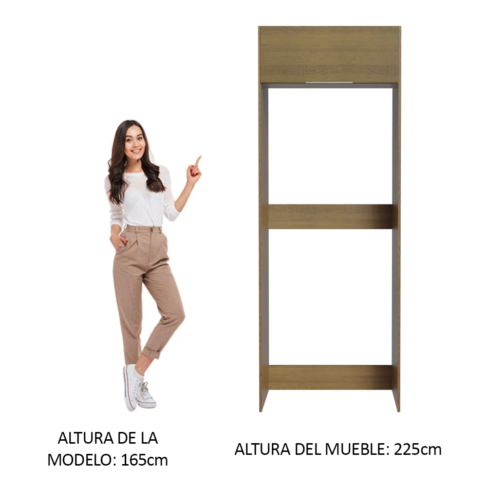 Mueble para Empotrar Heladera 1 Puerta Abatible Marrón Stella Madesa - Image 4