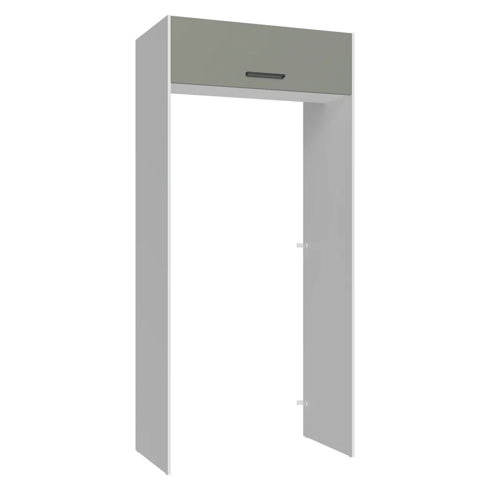 Mueble para empotrar Heladera 103 cm 1 Puerta Abatible Blanco/Gris Agata Madesa
