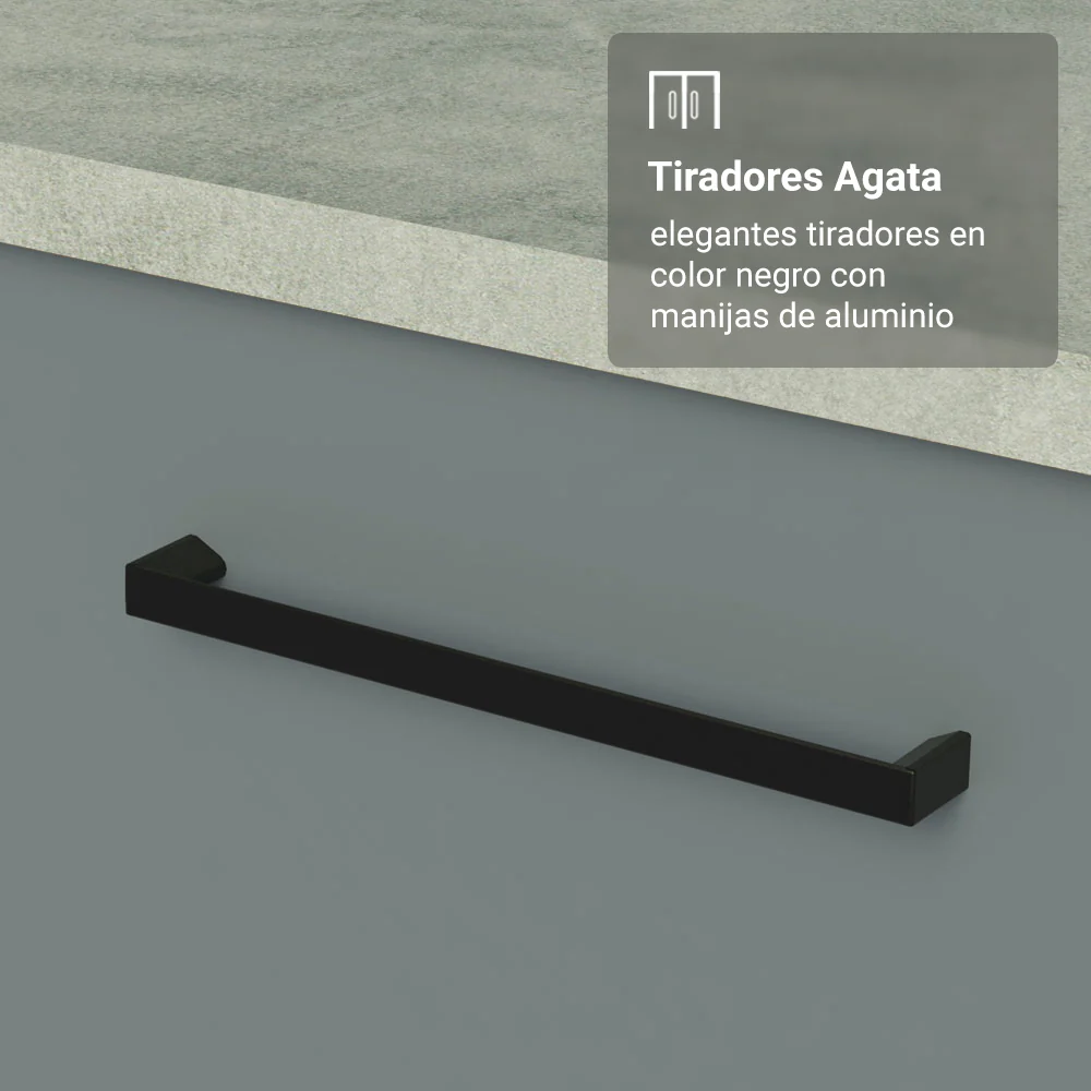 Mueble para empotrar Heladera 103 cm 1 Puerta Abatible Blanco/Gris Agata Madesa - Image 5