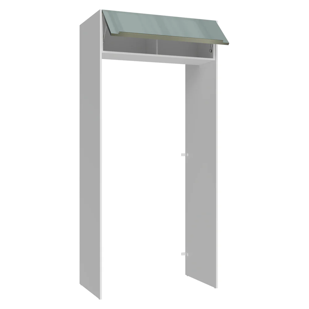 Mueble para empotrar Heladera 103 cm 1 Puerta Abatible Blanco/Gris Lux Madesa - Image 5
